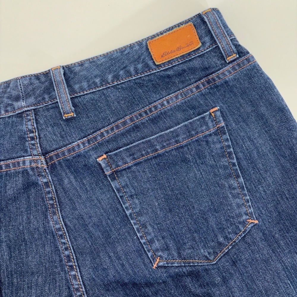 Eddie Bauer Natural High Rise Raw Hem Dark Wash Jeans Womens 20L